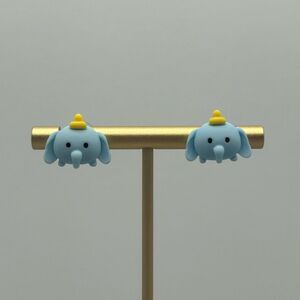 NWT Ms Accessorie Cute Blue Elephant Dumbo Stud Earrings 925 Silver